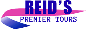 Reid's Premier Tours logo with ribbon design.